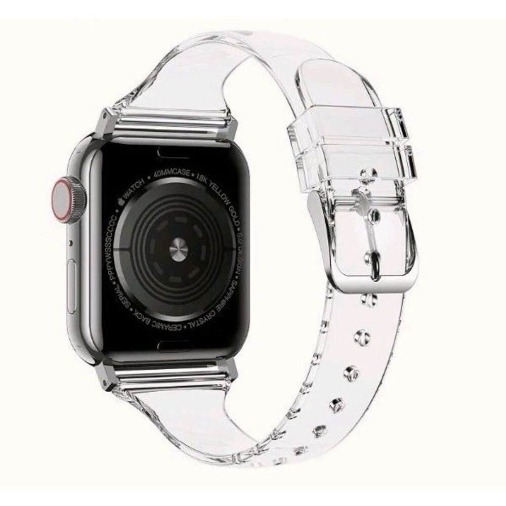 Smart Watch Silicone Band Clear Shiny Womens Compatible With Apple Waterproof
